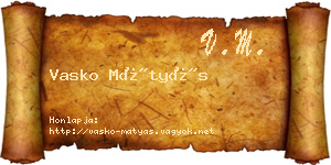 Vasko Mátyás névjegykártya