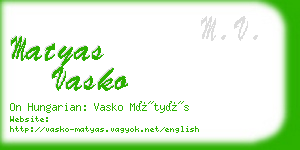 matyas vasko business card